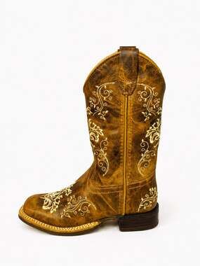Cavender's Ladies Embroidered Square Toe Western Boots Size 8